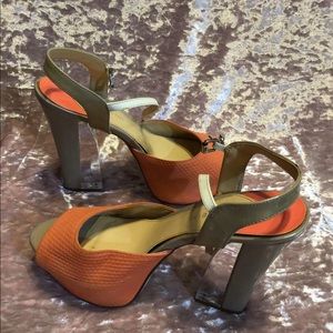 Gianni Bini Peep Toe Platforms w/Clear Heels